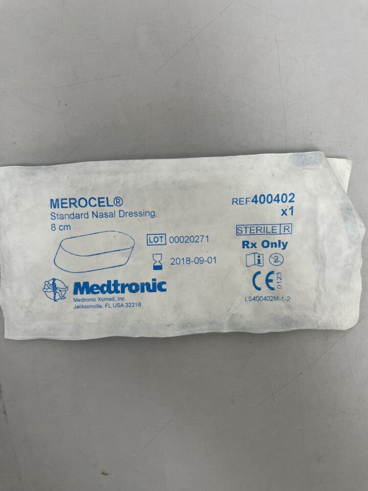 400402 - MEDTRONIC - Merocel Standard Nasal Dressing w/o String 8cm, (EA) - ( Expiry Date: 2018-09-01 )
