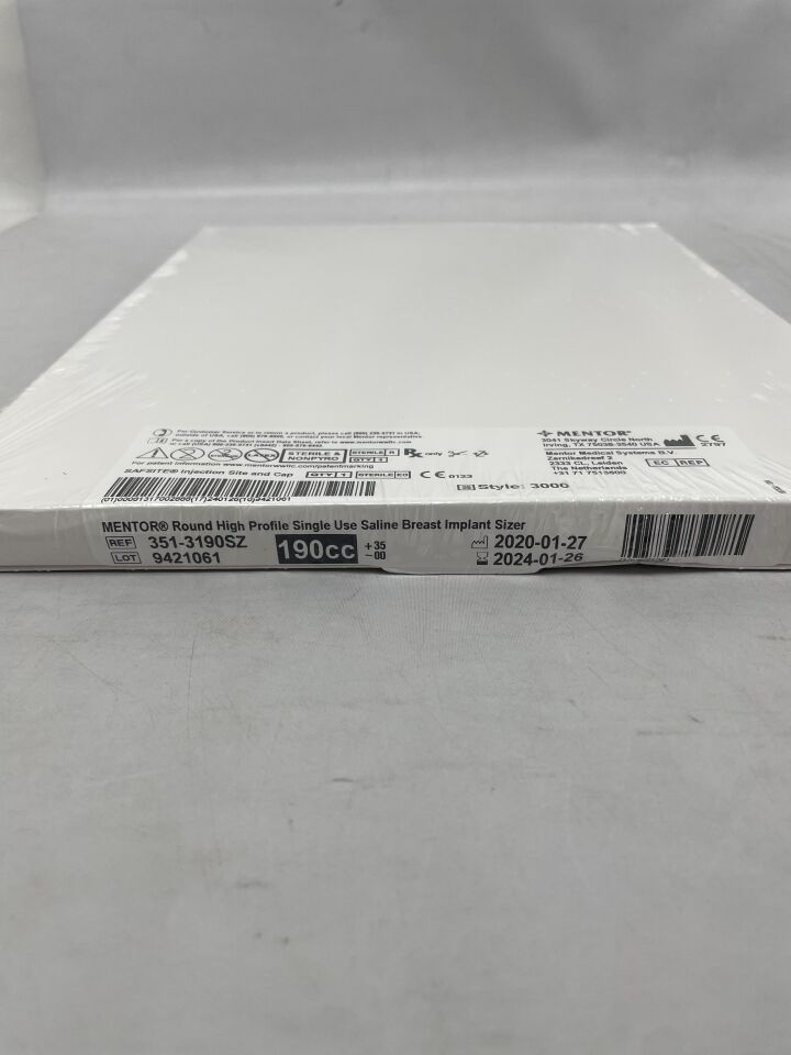 351-3190SZ - MENTOR - Round High Profile  Saline Breast Implant Sizer, 190cc, (BX/1) - ( Expiry Date: 2024-06-14 )