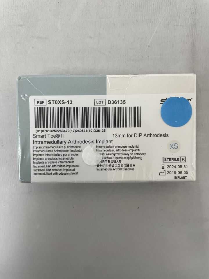 ST0XS-13 - STRYKER - Smart Toe II Intramedullary Arthrodesis Implant, 13mm, (BX/1) - ( Expiry Date: 2024-05-31 )