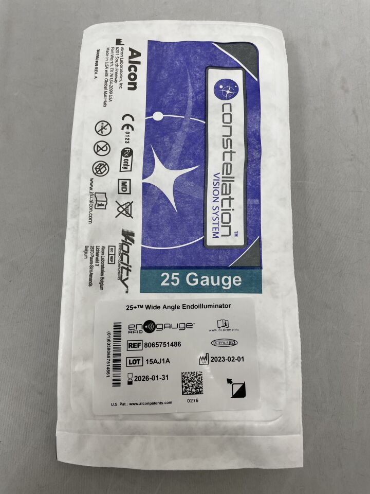 8065751486 - ALCON - Endoiluminador gran angular de zafiro Constellation 25+, RFID, (unidades) - (Fecha de caducidad: 31/01/2026)