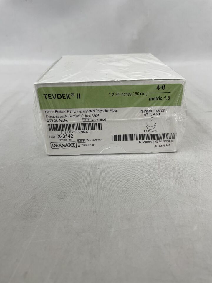 X-3142 - TELEFLEX - TEVDEK II /Needle AT-1, AT-1 Size-4-0, (BX/36) - ( Expiry Date: 2024-08-01 )