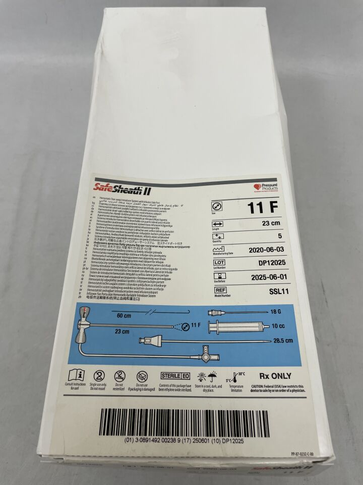 SSL11  -  OSCOR  -  SafeSheath II Hemostatic Introducer System 11 F , ( BX/5 )  -  ( Expiry Date : 2025-06-01 )