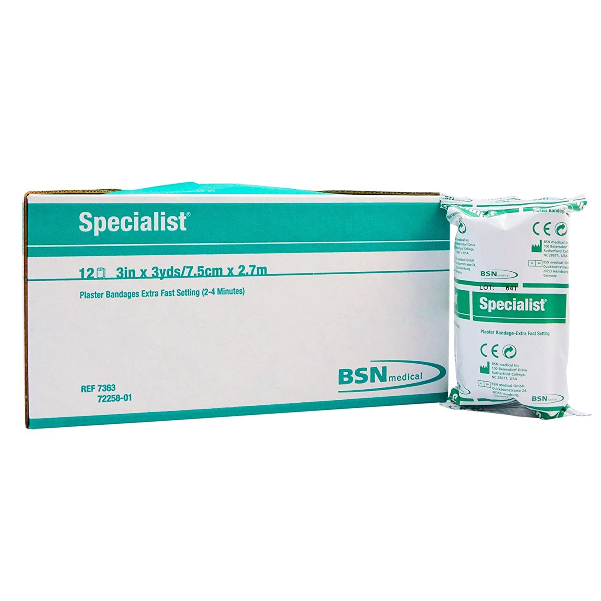 4788 - Specialist - Specialist Plaster Bandage 3 Inch X 9 Foot Plaster of Paris White, 7363, Case of 72, (CS)