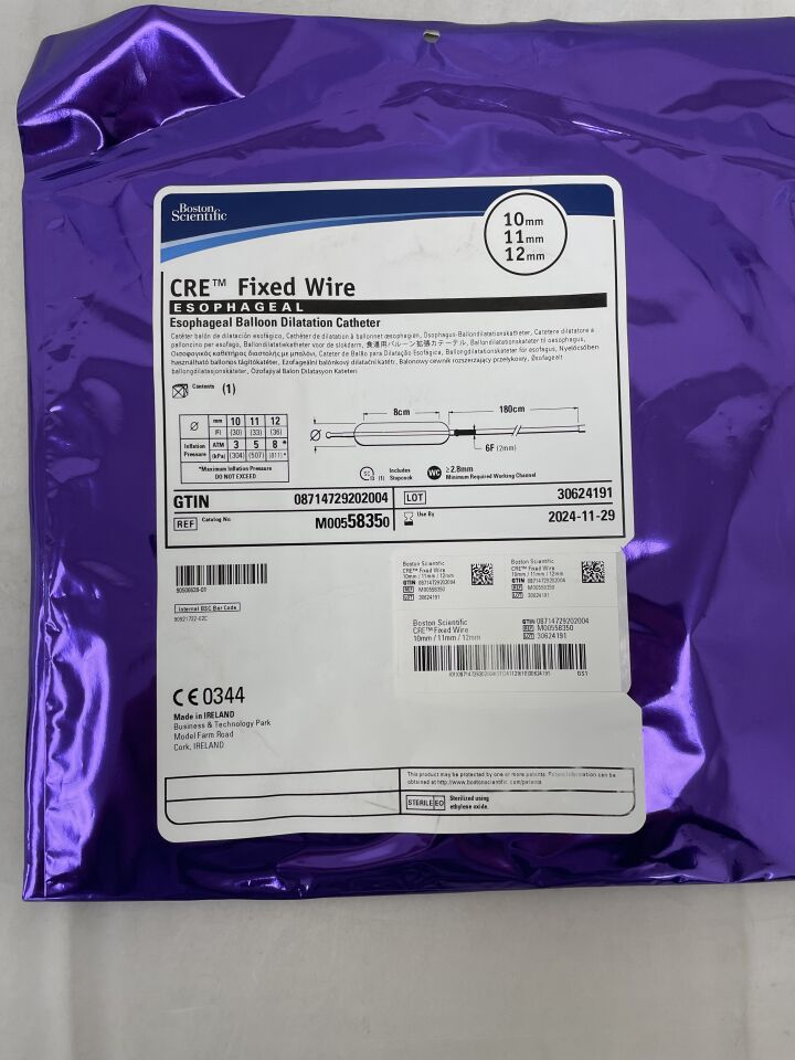 5835 - BOSTON SCIENTIFIC - CRE Fixed Wire Esophageal Balloon Dilatation Catheter, 10mm/11mm/12mm, () - ( Expiry Date: 2024-11-29 )