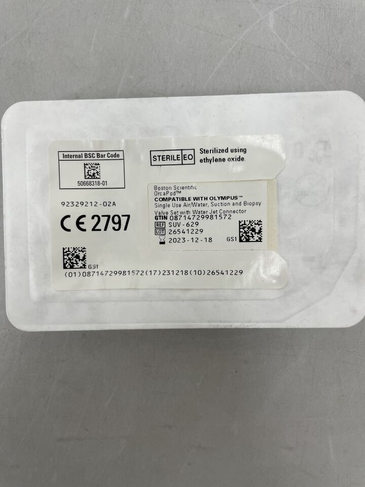 SUV-629 - BOSTON SCIENTIFIC - Single Use Air/Water, Suction and Biopsy Valve Set with Water Jet Connector -, (EA) - ( Expiry Date: 2023-12-18 )