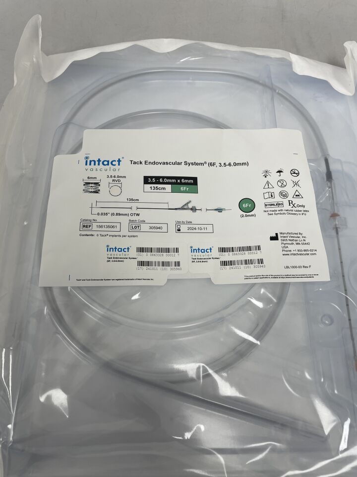 156135061 - INTACT VASCULAR - tack endovascular system, 3.5-6.0mm x 6mm, 135cm, 6f, (EA) - ( Expiry Date: 2024-10-11 )