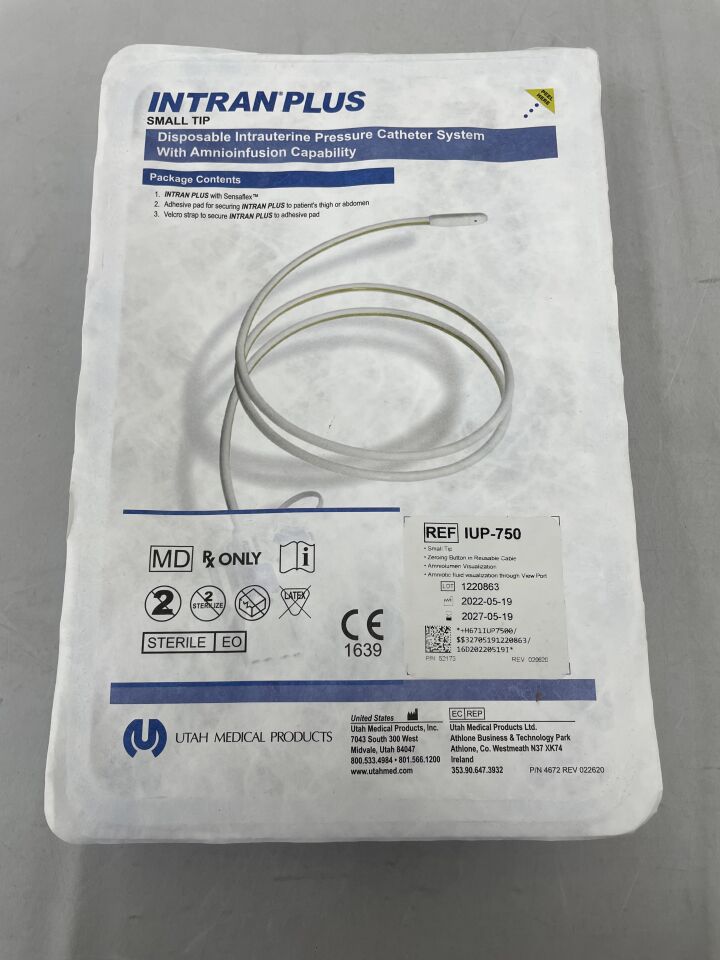 IUP-750 - UTAH MEDICAL - Sistema de catéter de presión intrauterino ITRANPLUS de punta pequeña con capacidad de aminoinfusión (unidad por unidad) - (Fecha de vencimiento: 19/05/2027)