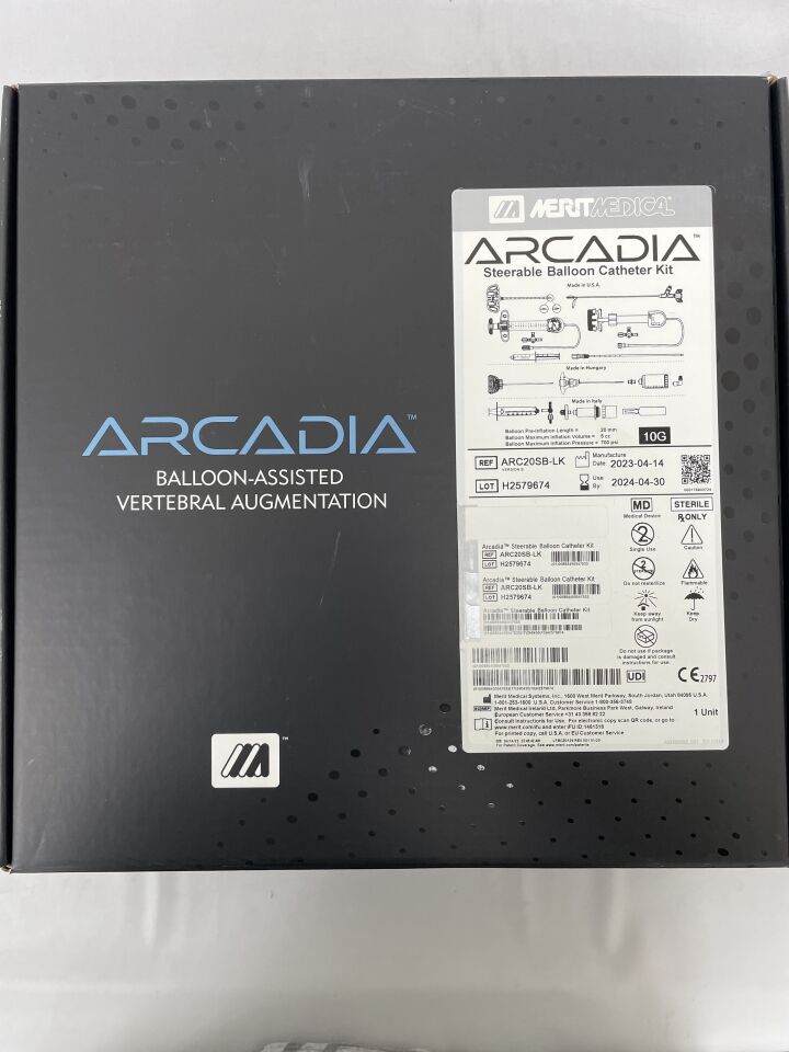 ARC20SB-LK/B - MERIT MEDICAL - Arcadia Balloon-Assisted Vertebral Augmentation Steerable Balloon Catheter 10G x 20mm, (BX/1) - ( Expiry Date: 2024-04-30 )