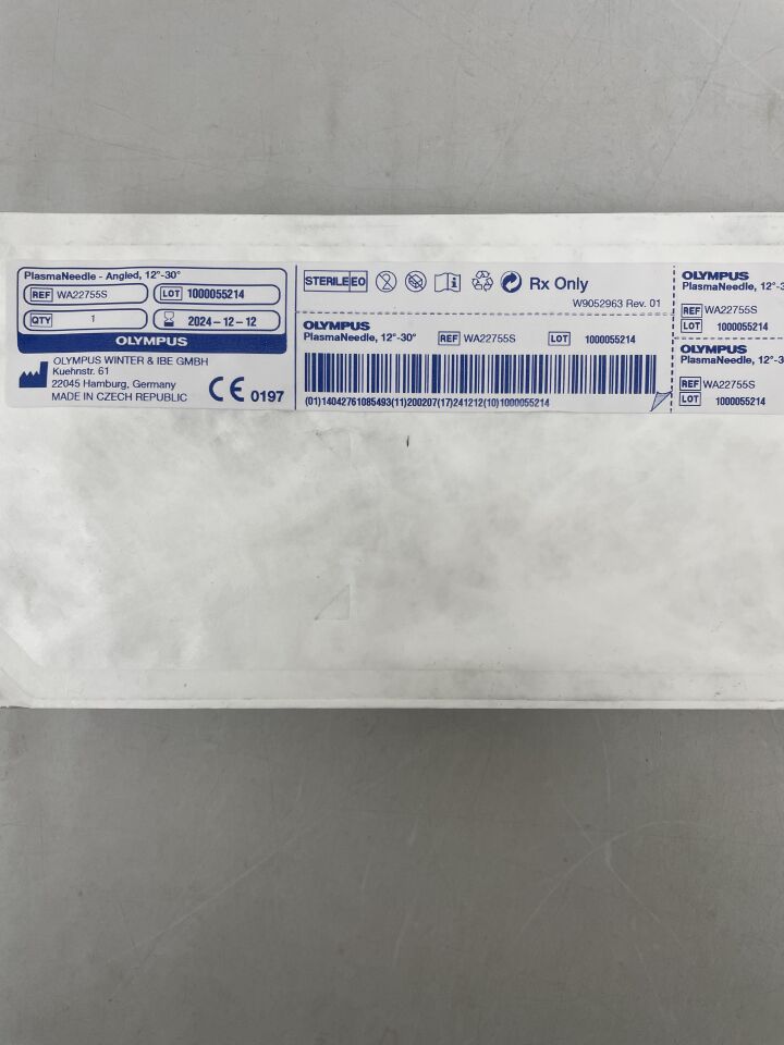 WA22755S - OLYMPUS - PlasmaNeedle HF-Resection Electrode w/Cable, Angled 12-30 Degree ESG TURis
, () - ( Expiry Date: 2024-12-12 )