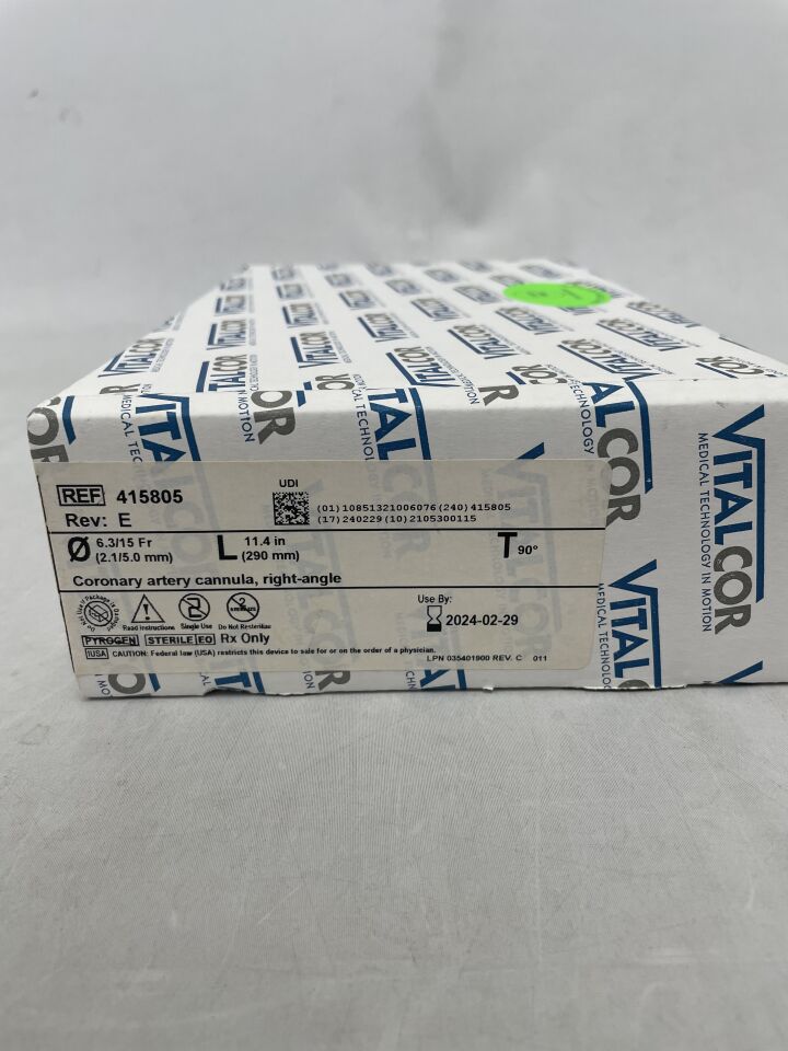 415805 - VITALCOR - Perfusion Cannula with Balloon, Right Angle, 50 mm, (BX/5) - ( Expiry Date: 2024-02-29 )