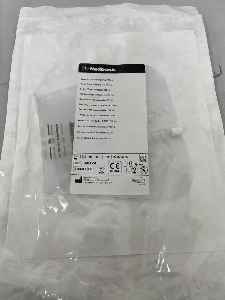 46124  -  MEDTRONIC  -  Becker EDMS Drainage Bag, 700ml , ( EA )  -  ( Expiry Date : 2026-09-30 )