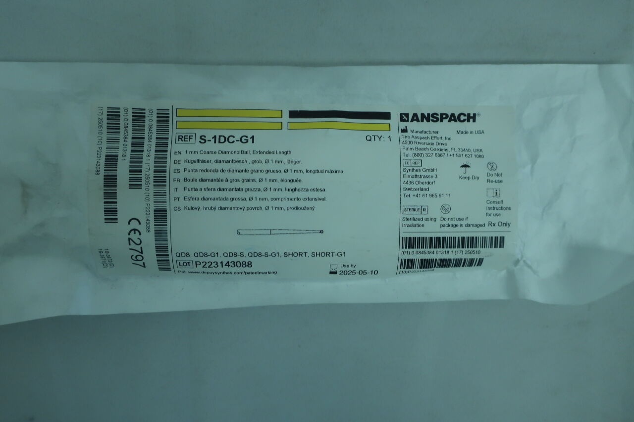 S-1DC-G1 - ANSPACH - Diamond Ball Coarse Cutting Burr, 1 mm dia., (EA) - ( Expiry Date: 2021-05-31 )