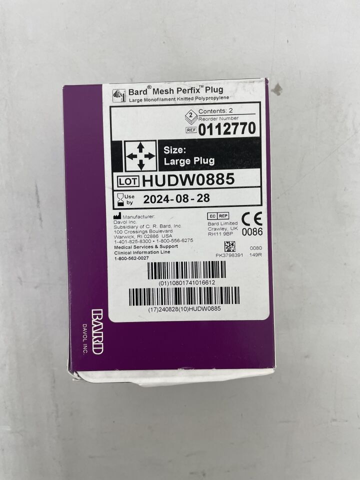 112770 - BARD - Mesh Perfix Plug: Large, 4.1cm x 4.8cm, (BX/2) - ( Expiry Date: 2024-08-28 )