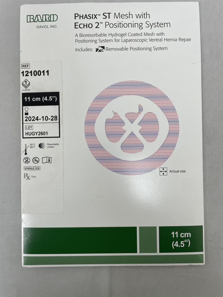 1210011 - BARD - Phasix ST Mesh w/ECHO 2 Positioning System, 11cm Round, (BX/1) - ( Expiry Date: 2024-10-28 )