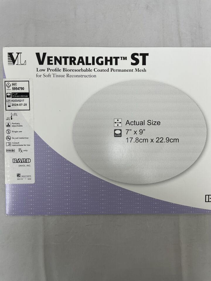 5954790 - BARD - Ventralight ST Mesh, Ellipse 7" x 9", (BX/1) - ( Expiry Date: 2024-07-28 )