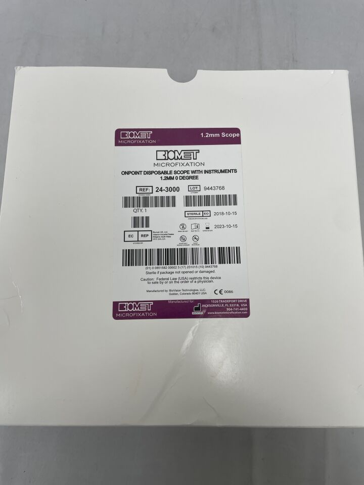 24-3000 - BIOMET - ONPOINT Disposable Scope with Instruments, 1.2mm, 0 Degree, (BX/1) - ( Expiry Date: 2023-10-15 )