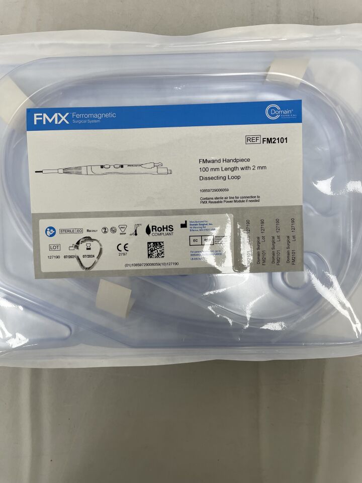 FM2101 - DOMAIN SURGICAL - OmniGuide FMX Ferromagnetic 100mm FMwand 2 Handpiece w/2mm Dissecting Loop, (EA) - ( Expiry Date: 2024-07-31 )