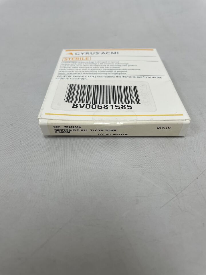 70142014 - GYRUS ACMI - Micron II All Titanium Centered Torp 6mm, (BX/1) - ( Expiry Date: 2024-08-31 )