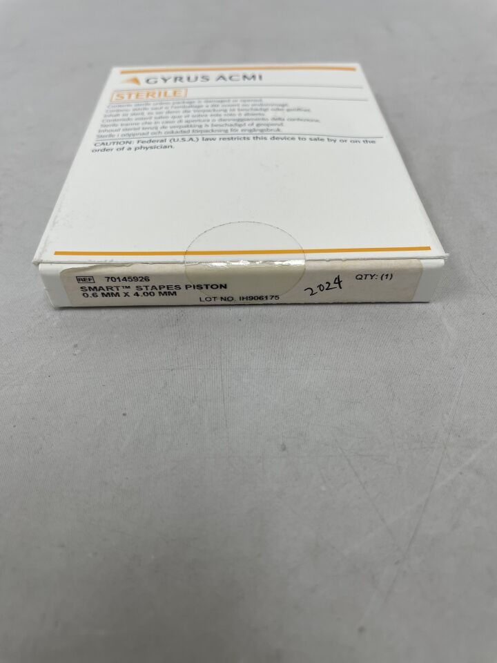 70145926 - GYRUS ACMI - Smart Stapes Piston 0.6mmx4.0mm, (BX/1) - ( Expiry Date: 2024-10-31 )