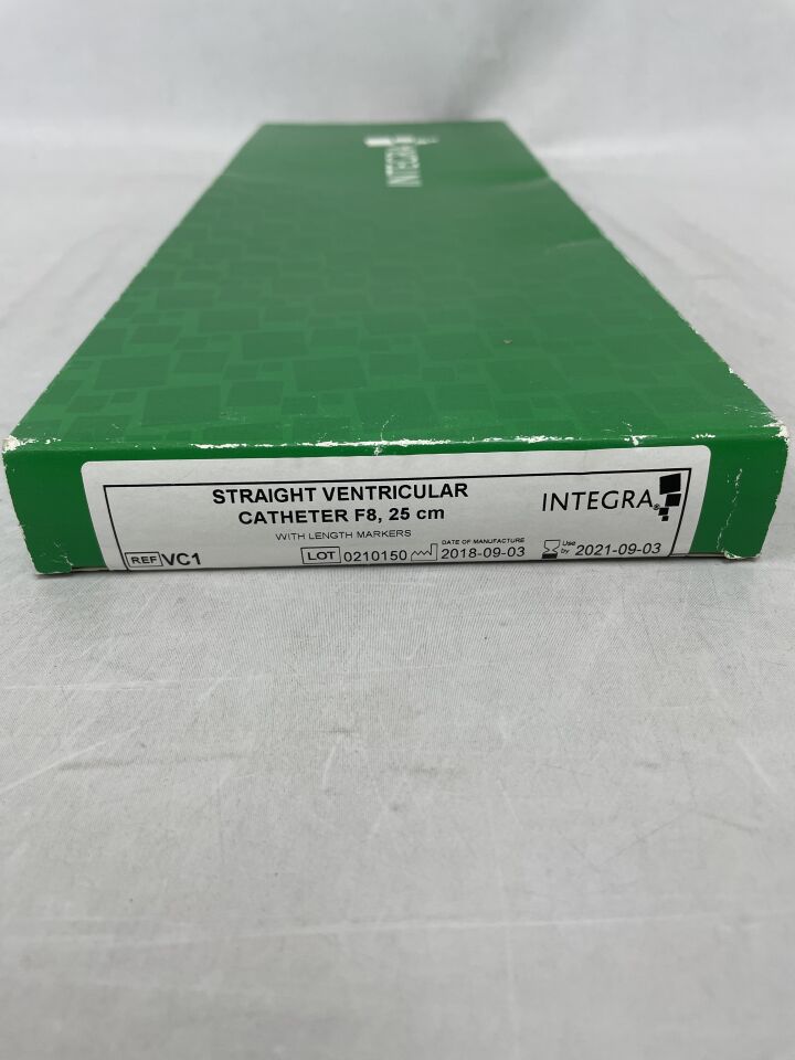 VC1 - INTEGRA - Straight Ventricular Catheter F8  25cm  , (BX/1) - ( Expiry Date: 2021-09-03 )