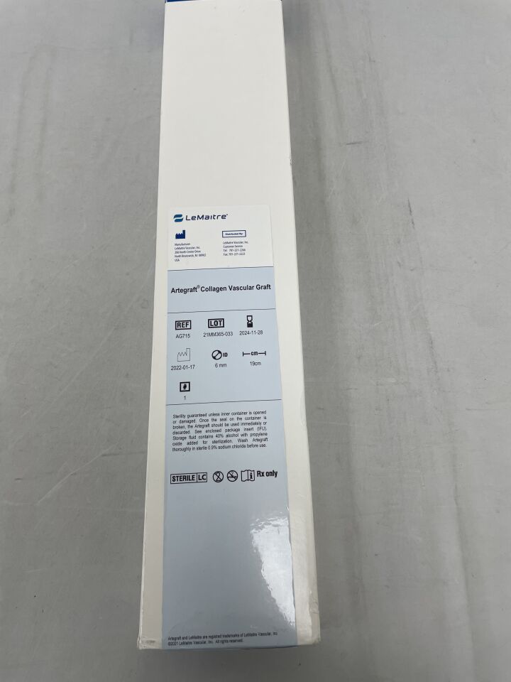 AG715 - LEMAITRE - Artegraft Collagen Graft 6mm X 35 Cm, () - ( Expiry Date: 2024-11-28 )