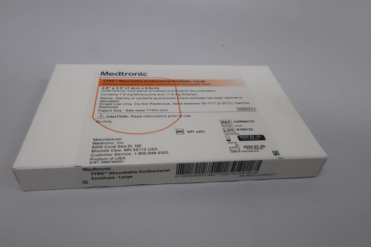 CMRM6133 - MEDTRONIC - TYRX Absorbable Antibacterial Envelope, Large 2.9" x 3.3", (BX/1)