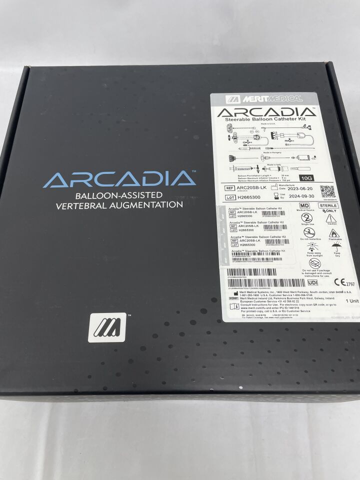 ARC20SB-LK/B - MERIT MEDICAL - Arcadia Balloon-Assisted Vertebral Augmentation Steerable Balloon Catheter 10G x 20mm, (BX/1) - ( Expiry Date: 2024-09-30 )