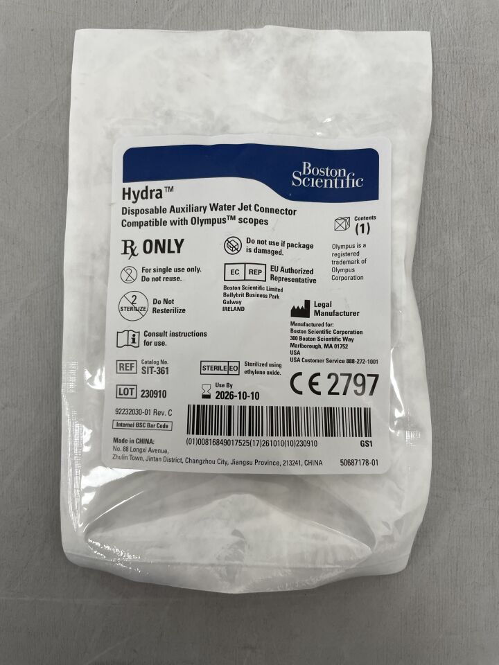 SIT-361 - BOSTON SCIENTIFIC - Conector auxiliar de chorro de agua desechable Hydra - (Unidad) - (Fecha de caducidad: 10/10/2026)