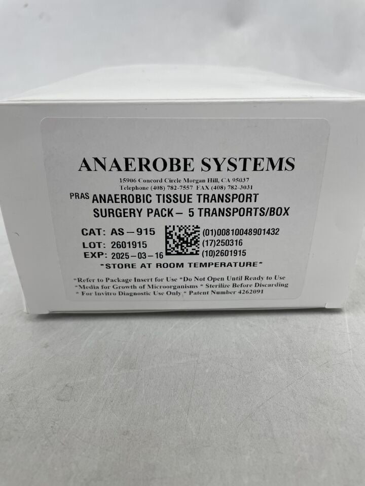 AS-915 - ANAEROBE SYSTEMS - Anaerobe Tissue Transport Surgery Pack, ()