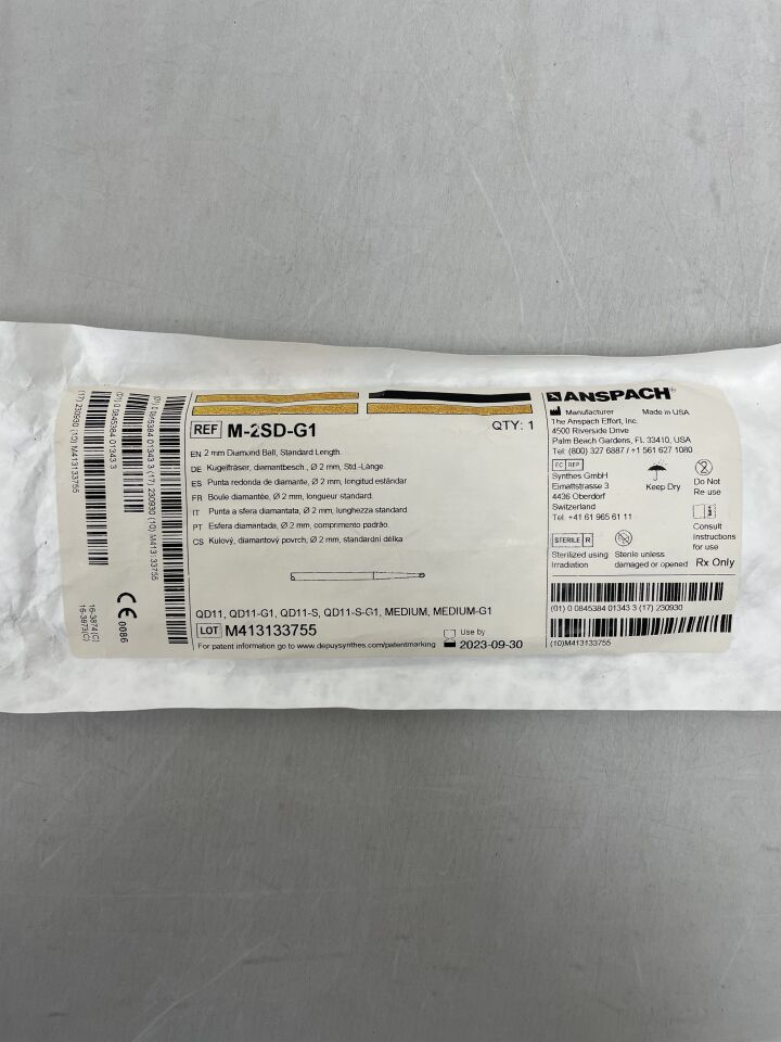 M-2SD-G1 - ANSPACH - Diamond Ball Cutting Burr, 2mm, (EA) - ( Expiry Date: 2023-09-30 )