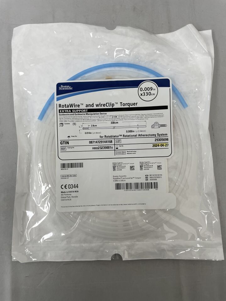 23239001 - BOSTON SCIENTIFIC - RotaWire Extra Support Guidewire with WireClip Torquer, 0.009 in. dia. x 330 cm Length, (EA) - ( Expiry Date: 2024-04-27 )