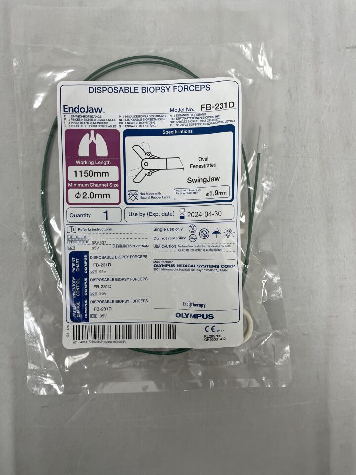 FB-231D - OLYMPUS - EndoJaw Single-Use Oval Cup Fenestrated Biopsy Forceps, 1150 mm Working Length, (EA) - ( Expiry Date: 2024-04-30 )