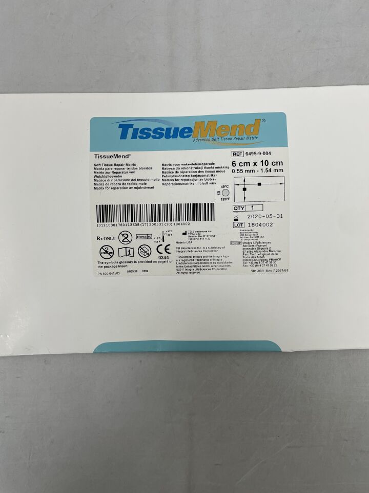6495-9-004 - STRYKER - TissueMend 6cm x 10cm, (BX/1) - ( Expiry Date: 2020-05-31 )
