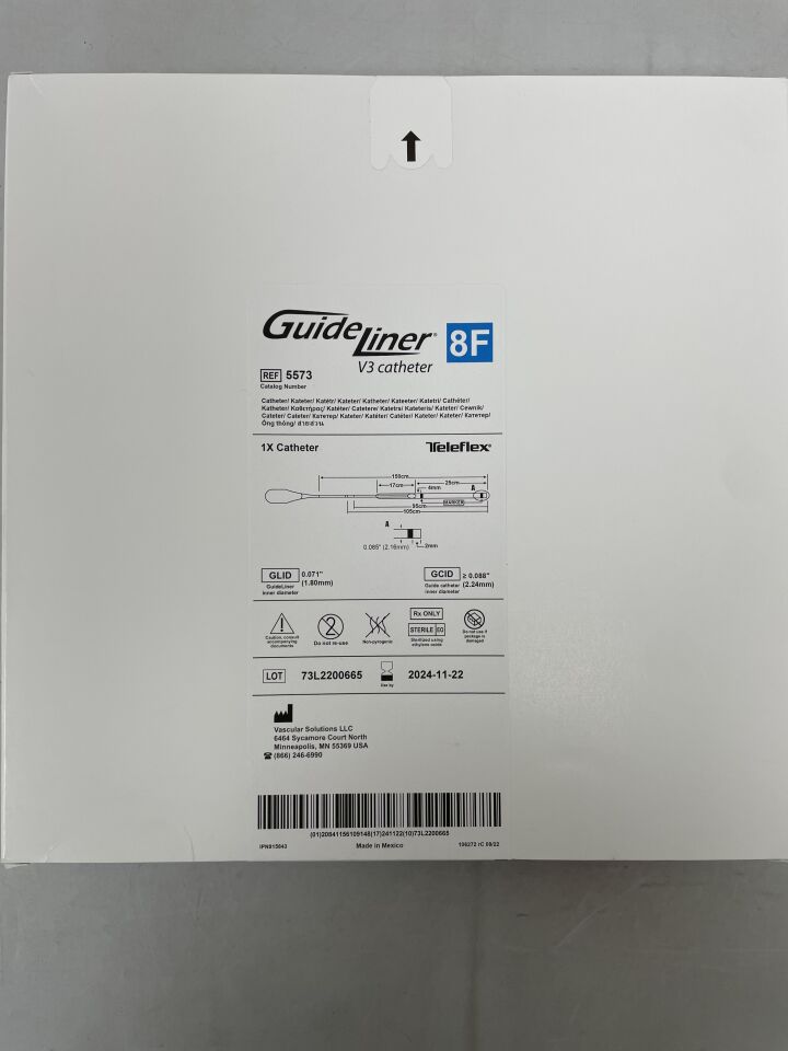 5573 - TELEFLEX - guideliner v3 catheter 8f, () - ( Expiry Date: 2024-11-22 )