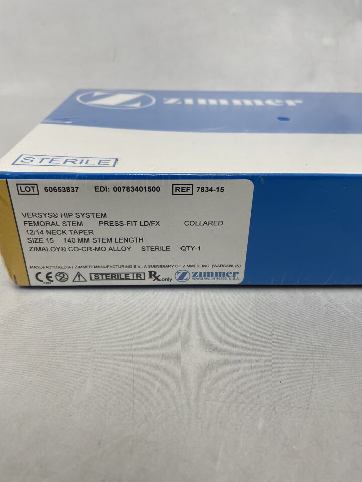 7834-15 - ZIMMER - VerSys Hip System Femoral Press-Fit LD/FX Collard Alloy, Size 15, (BX/1) - ( Expiry Date: 2017-02-23 )