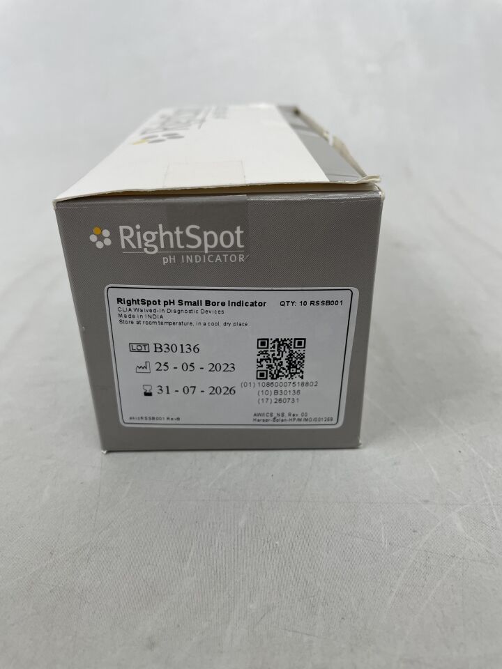 RSSB001 - RIGHTBIOMETRICS - Indicador de pH RightSpot (caja de 10) - (Fecha de caducidad: 31/07/2026)