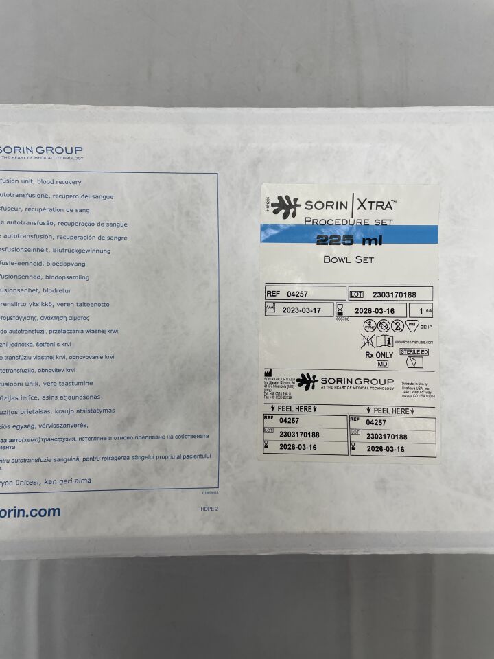 4257 - SORIN - LivaNoa PAS XTRA TX Equipo de procedimiento cardiovascular , ( EA ) - ( Fecha de caducidad : 2026-03-16 )