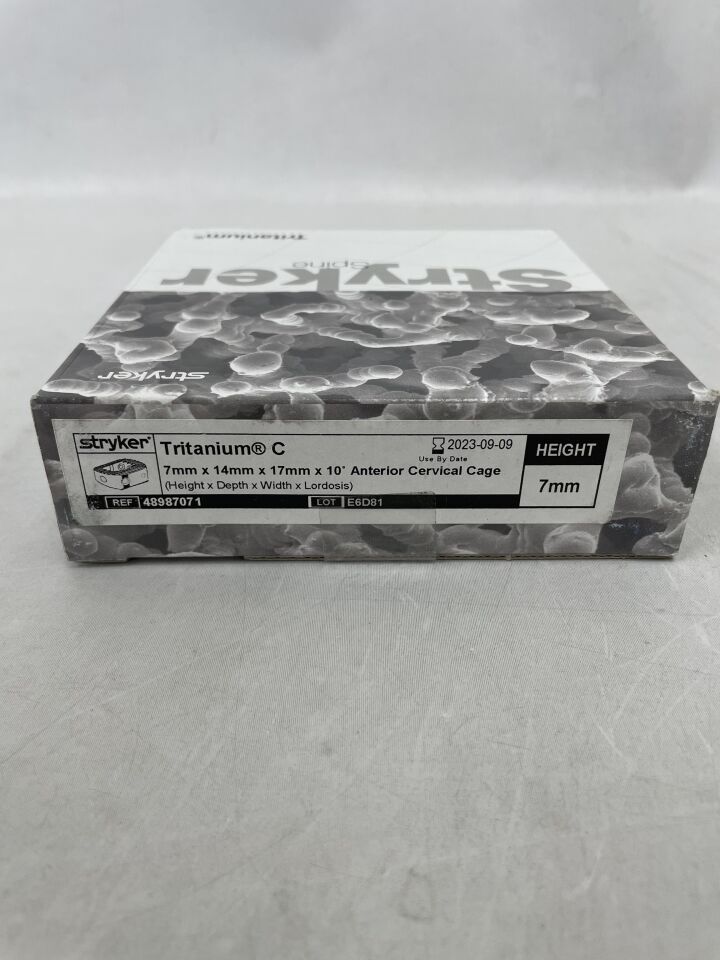 48987071 - STRYKER - Tritanium C Anterior Cervical Cage 7mm x 14mm x 17mm x 10 Degrees, (BX/1) - ( Expiry Date: 2023-09-09 )
