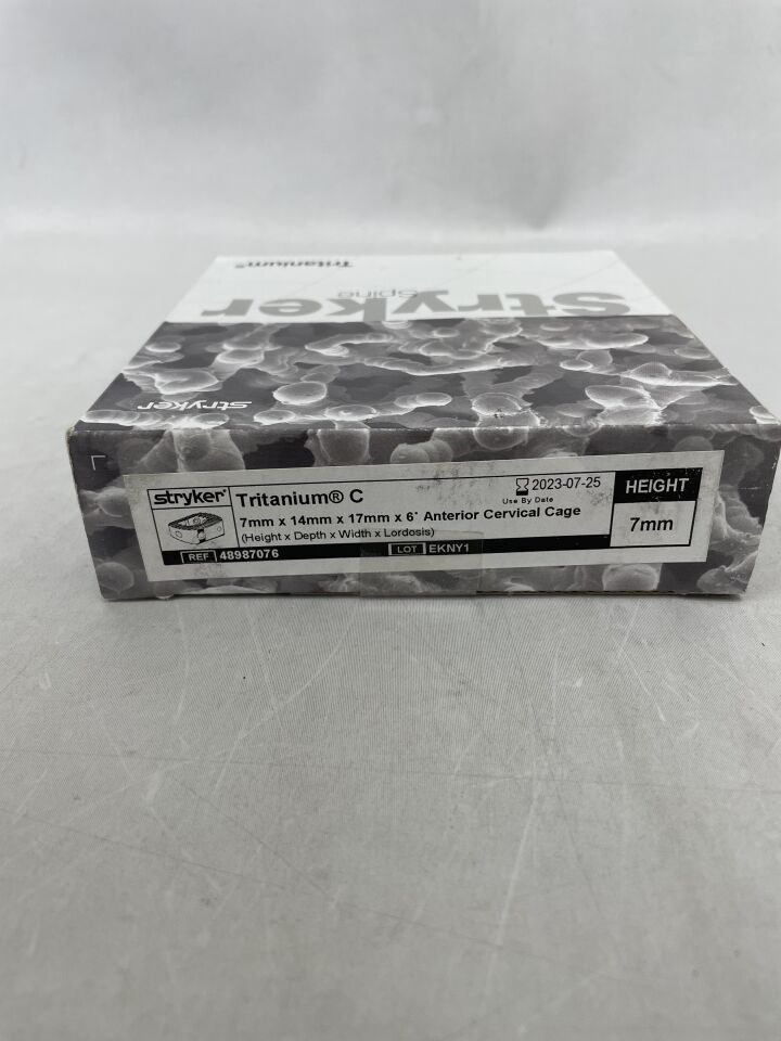 48987076 - STRYKER - Tritanium C Anterior Cervical Cage 7mm x 14mm x 17mm x 6 Degrees, (BX/1) - ( Expiry Date: 2023-07-25 )