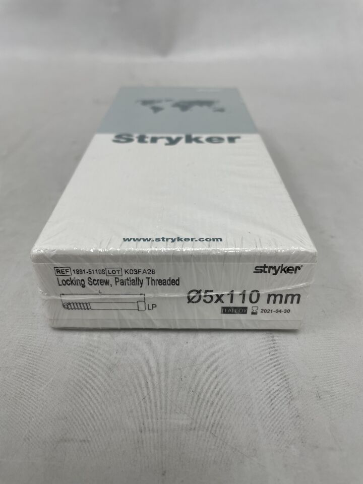 1891-5110S - STRYKER - Locking Screw, Partially Threaded, 5 x 110mm, (BX/1) - ( Expiry Date: 2021-04-30 )