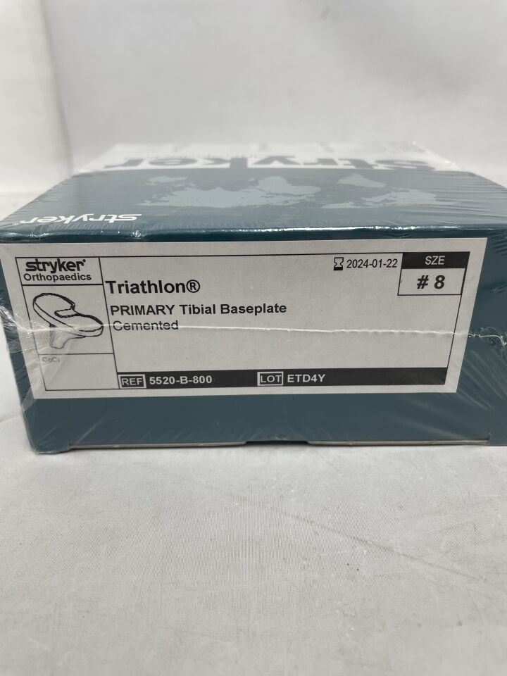 5520-B-800 - STRYKER - Cemented Low-Profile Primary Tibial Baseplate, 8 Size, (BX/1) - ( Expiry Date: 2024-01-22 )