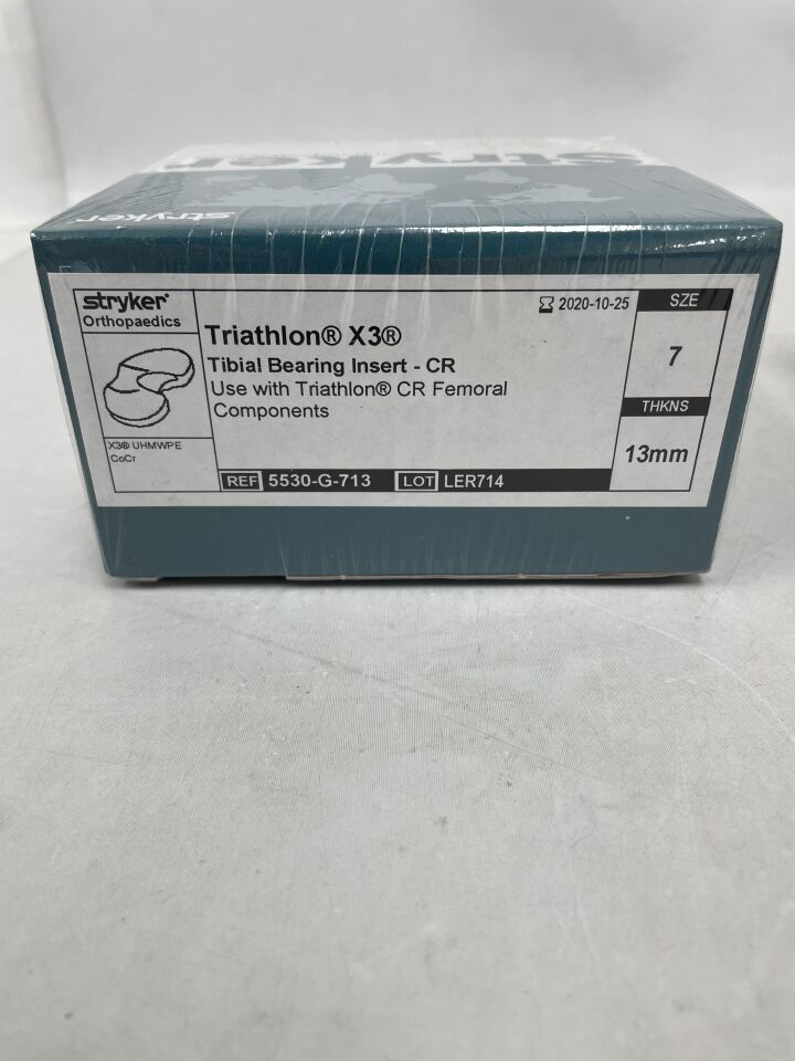 5530-G-713 - STRYKER - Triathlon X3 Tibial Bearing Insert-CR, Size: 7, 13mm, (BX/1) - ( Expiry Date: 2020-10-25 )