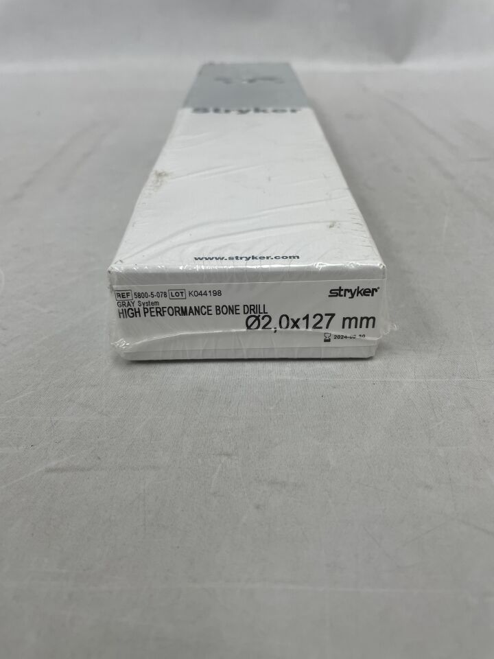 5800-5-078 - STRYKER - GRAY System High Performance Bone Drill, 2 x 127mm, (BX/1) - ( Expiry Date: 2024-09-30 )