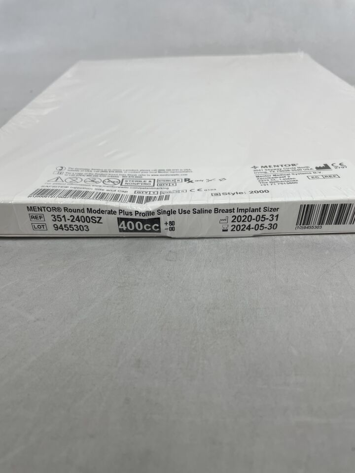 351-2400SZ - MENTOR - Round Moderate Plus Profile Saline Breast Implant Sizer, 400cc, (BX/1) - ( Expiry Date: 2024-05-30 )