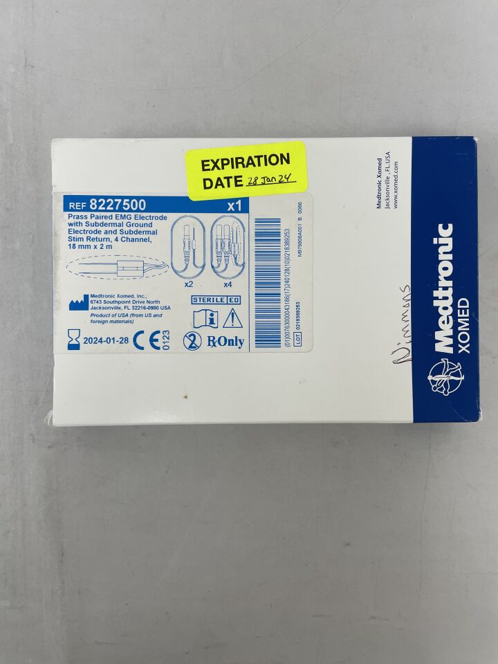 8227500 - MEDTRONIC - 4-Channel Prass Paired Electrode, 18mm, (BX/1) - ( Expiry Date: 2024-01-28 )