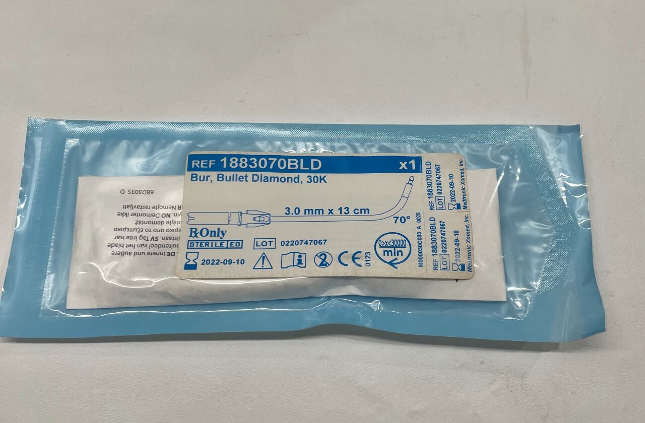 1883070BLD - MEDTRONIC - 30k bullet diamond bur, 3.0mm x 13cm, 70°, (EA) - ( Expiry Date: 2022-10-06 )