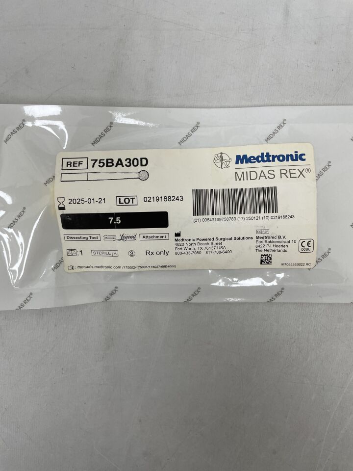 75BA30D - MEDTRONIC - Midas Rex Legend, Ball Diamond 7.5cm, 3mm, (EA) - ( Expiry Date: 2025-01-21 )