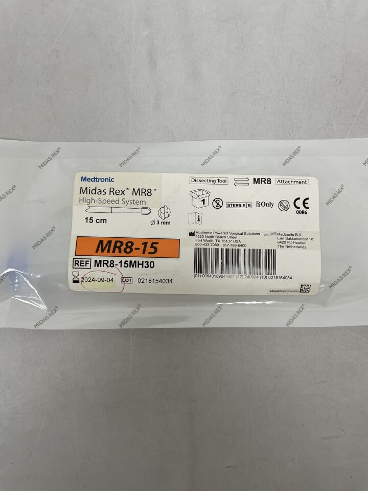 MR8-15MH30 - MEDTRONIC - Midas Rex Legend, Match Head Fluted 15cm, 3mm, (EA) - ( Expiry Date: 2024-03-17 )