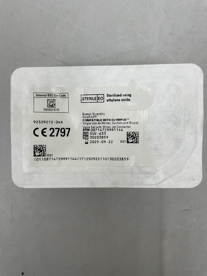 SUV-633 - 波士頓科學 - OrcaPod，氣/水，抽吸和活檢閥套裝，帶水射流接頭，（EA）-（有效期至：2025-09-22）