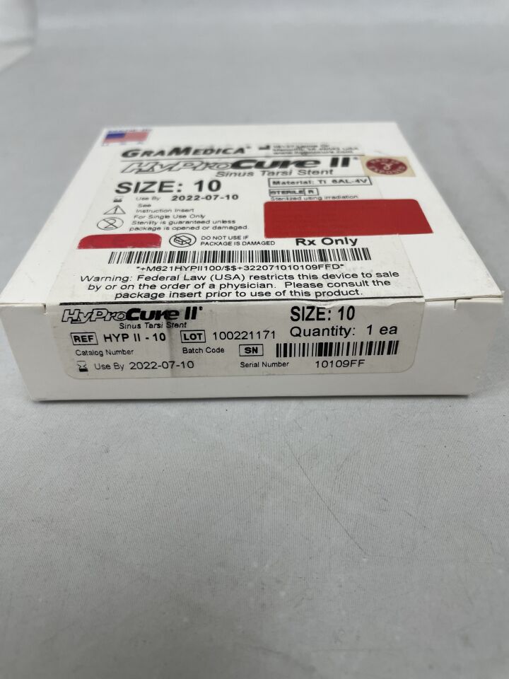 HYPII-10 - GRAMEDICA - HyProCure II Sinus Tarsi Stent, Size - 10, (BX/1) - ( Expiry Date: 2022-07-10 )